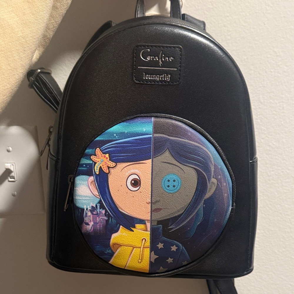 Loungefly Coraline Black and Blue Backpack